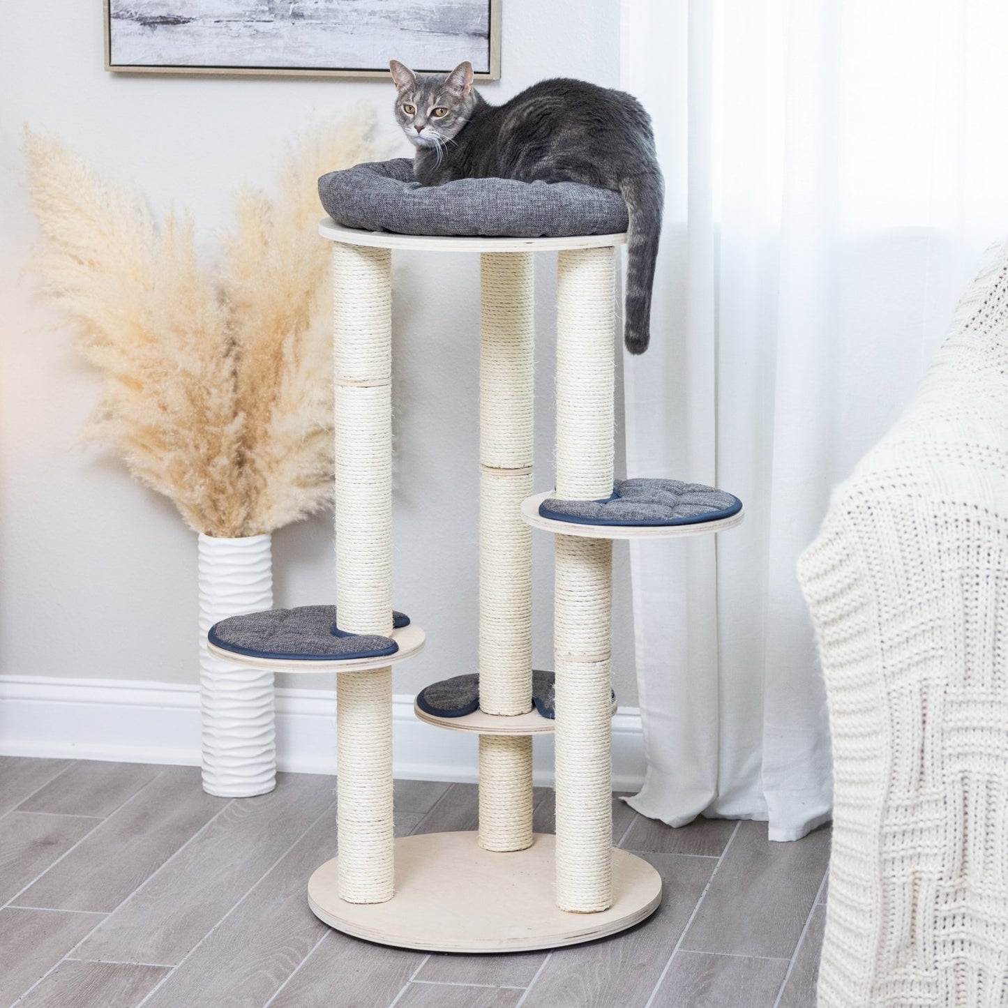 Cleo 40" Pine Wood Cat Tree - AGILE USA