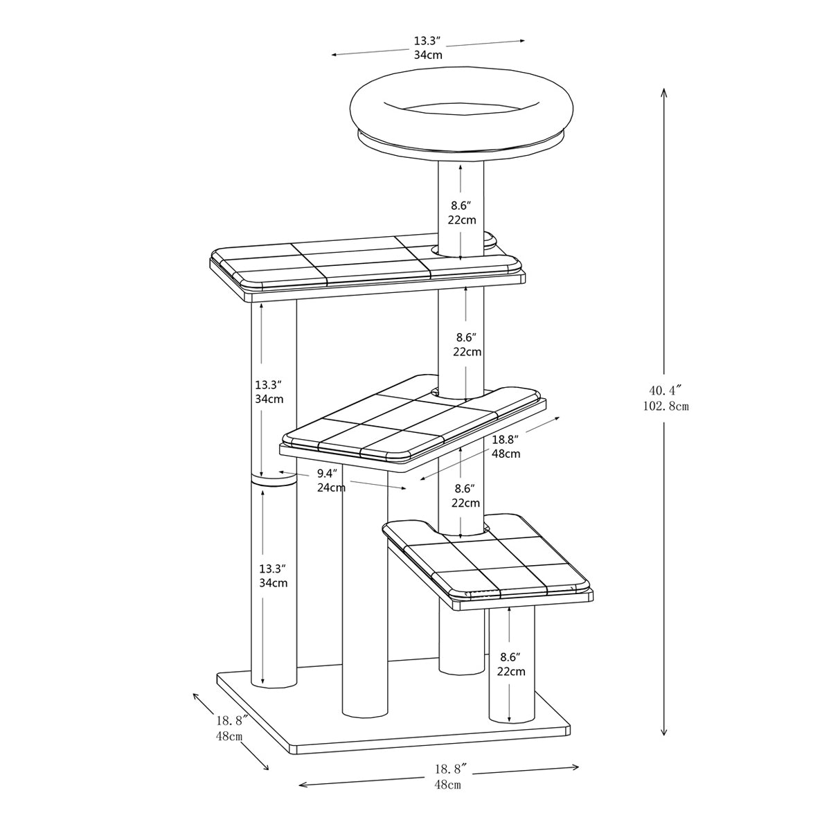 Felix - Plywood Cat Tree - AGILE USA