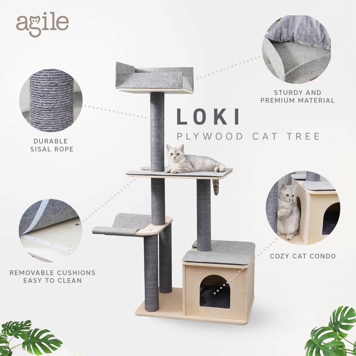 Loki - Plywood Cat Tree - AGILE USA